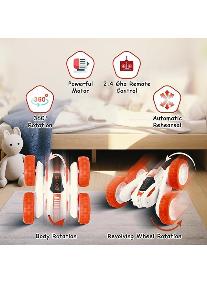 FUNFY Racing Stunt RC Toy Car | 4WD | 360° Rotation, Off-Road, Double-Side Drive | Anti-Slip Vacuum Tires, Fog Spray, Rechargeable Battery - Image 3